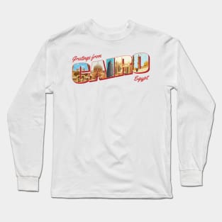 Greetings from Cairo in Egypt Vintage style retro souvenir Long Sleeve T-Shirt